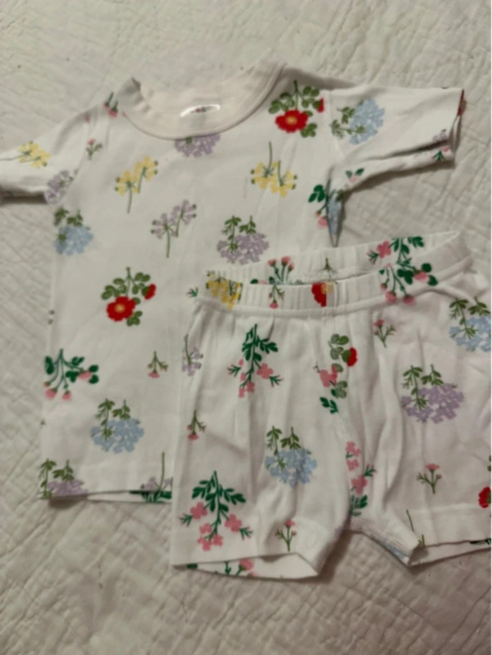 Hanna Andersson Organic Cotton Floral Short Sleeve Pajamas 3t